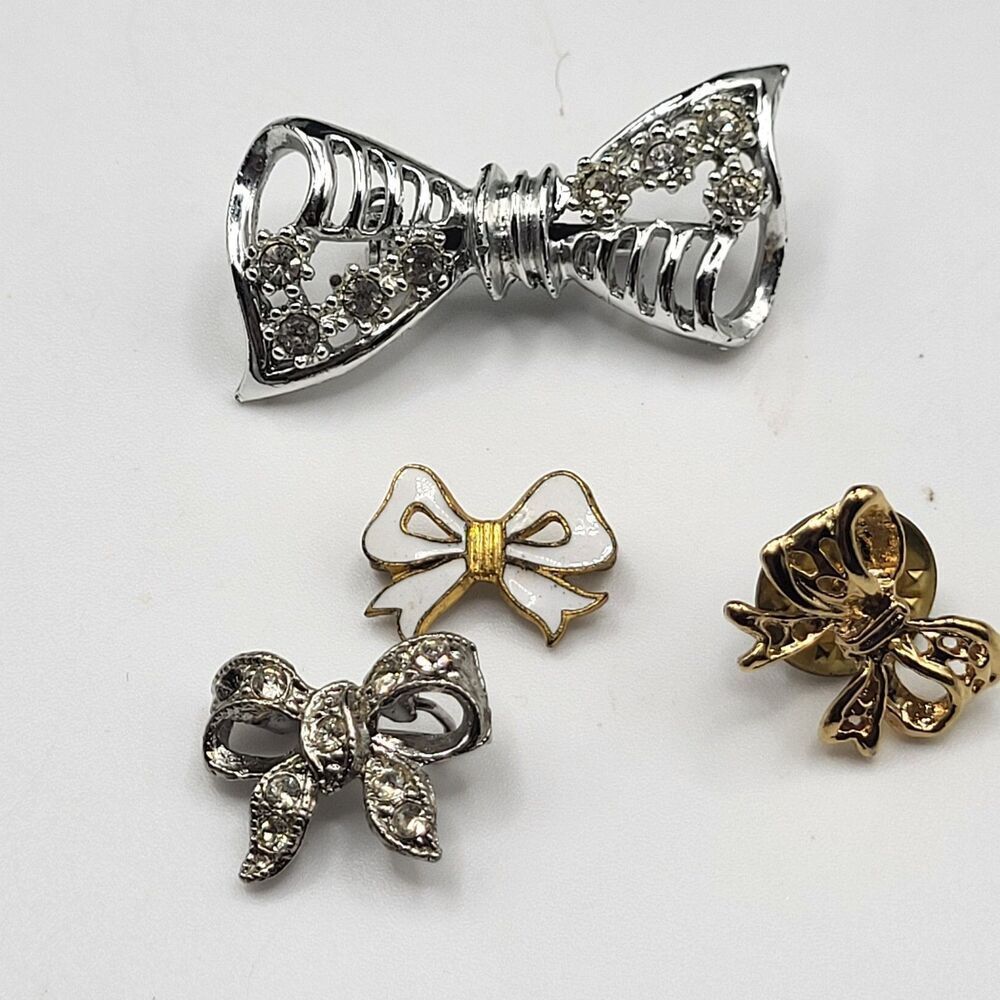 Lot of Vintage Bow Brooches 0.5in to 1in